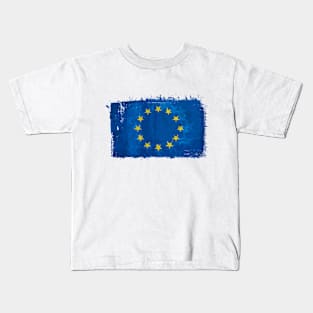 Vintage Flag of the European Union - Europe - EU Official Flag Kids T-Shirt